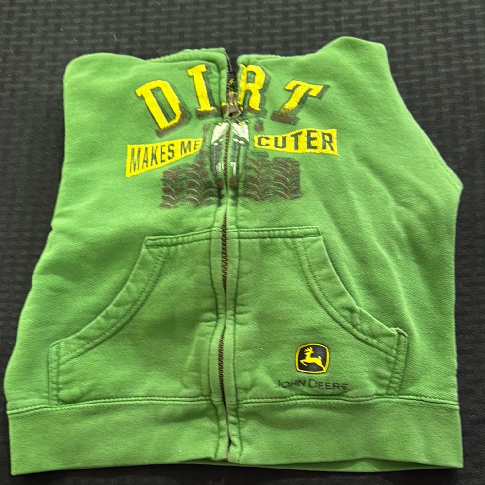 John Deere Green Sweatshirt with Yellow Branding toddler size 4